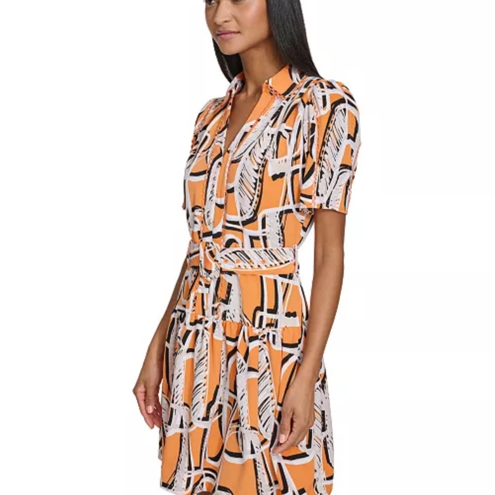 KARL LAGERFELD Belted A-line Dress - Picture 5 of 7
